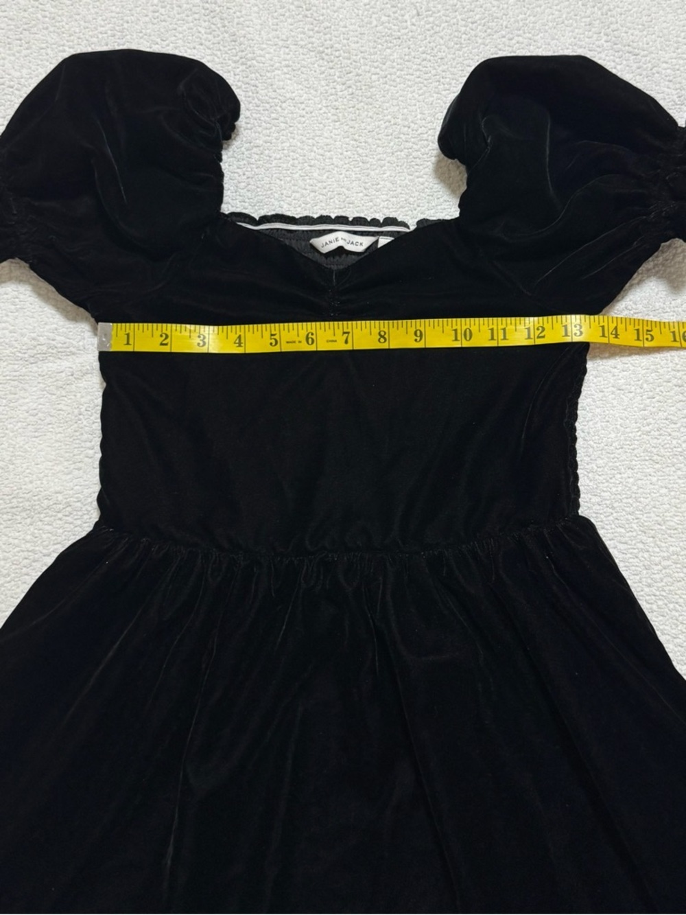 Janie And Jack Girls 12 Black Velvet Party Holiday Dress - Picture 9 of 12